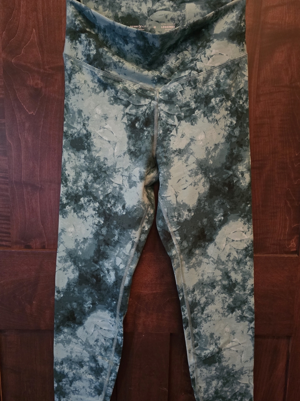 Kids Tie-Dye Green High-Rise Leggings
